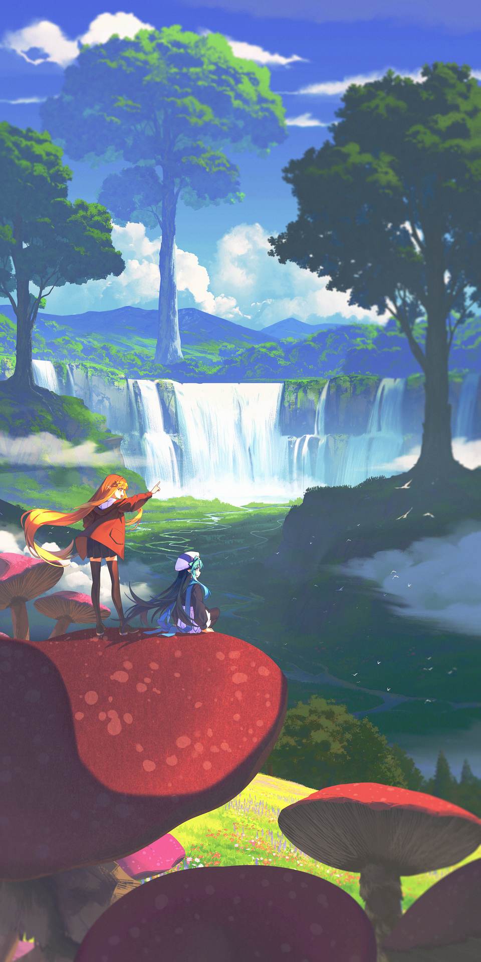 waterfall phone 1800x3600 wallpaper