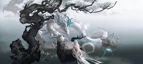 dragon desktop 5957x2694 wallpaper